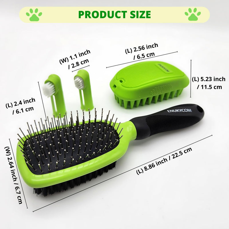 Rubber Cat & Dog Bath Brush for Grooming | Double-Sided Pet Dog Cat Brush for Detangling, Deshedding & Small Mat Removal | Massage & Skin Care Brush for Dogs & Cats | Pet Detangler Brush - PawsPlanet Australia