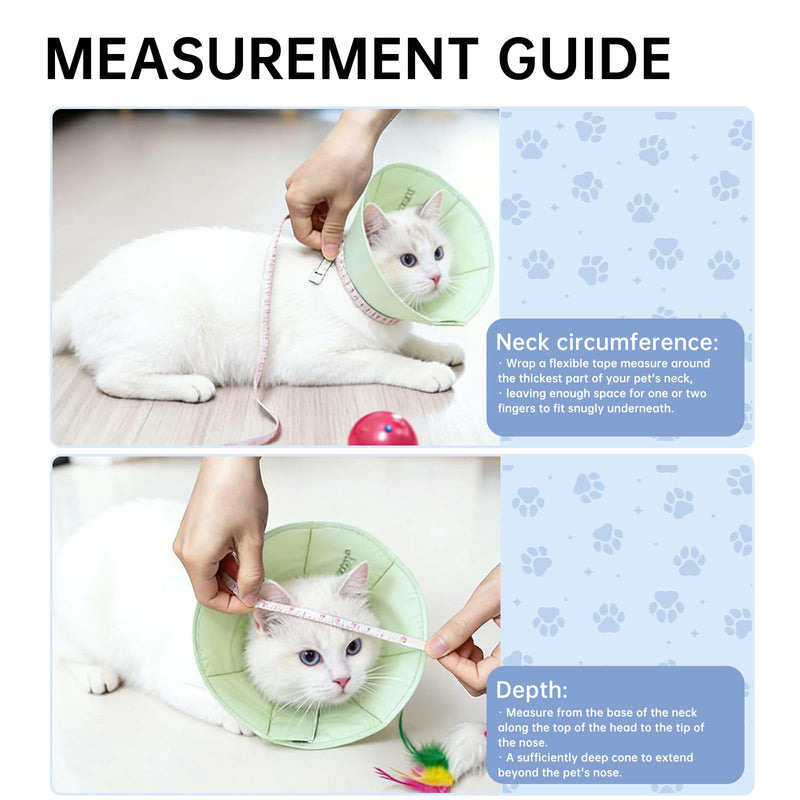 Touchdog Soft Cat Cone Collar, Waterproof Recovery Collar for Cats After Surgery, Lightweight Elizabethan Collar for Kittens, Small to Large (Blue, M) BLUE M-Neck:8.6-10.2"