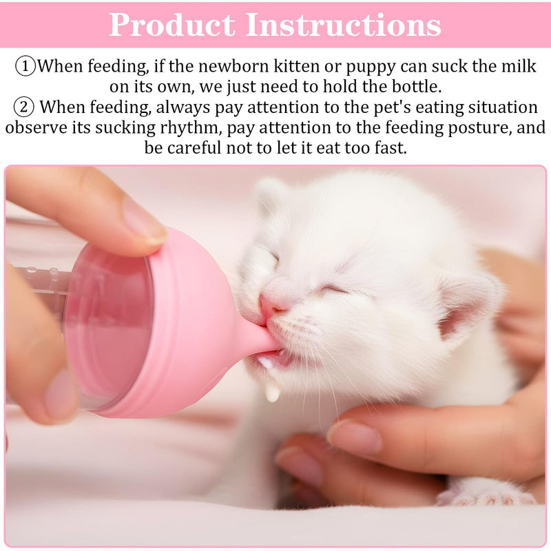 2 Pcs Puppy Bottles for Nursing Animal Feeding Bottles Reusable Pet Feeder Bottle Anti-Choking Design Puppy Bottle Silicone Kitten Feedings Kit for Newborn Kitten Puppies Small Animals - PawsPlanet Australia