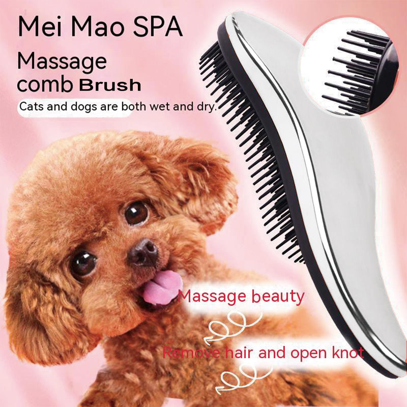 YOFANG Dog & Cat brush and Comb Set,Dog Grooming Brush for Short/Long/Curly Haired (Teddy,Poodles,Labradoodles etc),4-1 Pet Detangling Brush Effectively Remove Tangles, Knots and Mats. Silver - PawsPlanet Australia