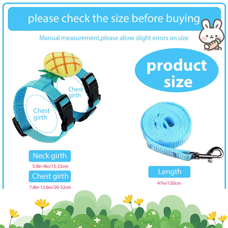 4 Sets Adjustable Bunny Rabbit Harness and Leash Set Small Pet Cute Vest Harness Leash Ferret Harness Guinea Pig Harness Ferret Leash with Decorations for Bunny Kitten Puppy, Small Pets - PawsPlanet Australia