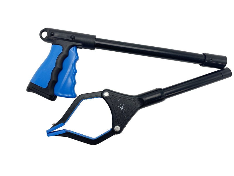 Grabber Reacher Tool - 26" Steel Portable Pick Up Stick - Strong Grip Magnetic Tip for Store Shelves Lightweight Garbage Litter Trash Picker Claw Grabber Tool for Elderly - by Luxet (Pink/Blue) Pink / Blue - PawsPlanet Australia