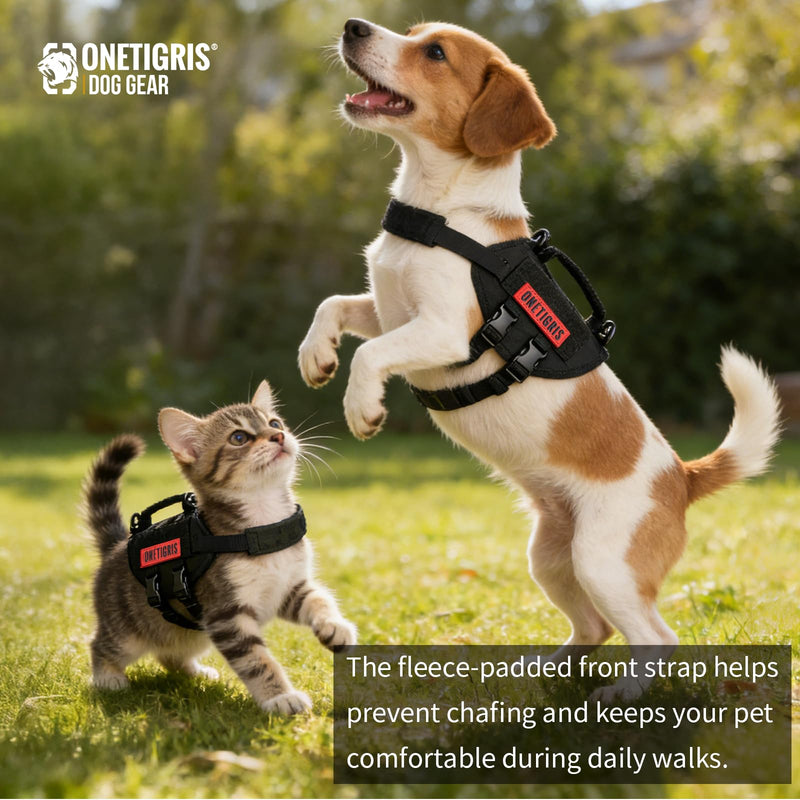 Puppy Harness, Small Dog Harness with Handle, No-Pull Pet Harness for Small Dog Cat(XXS) XXS Black