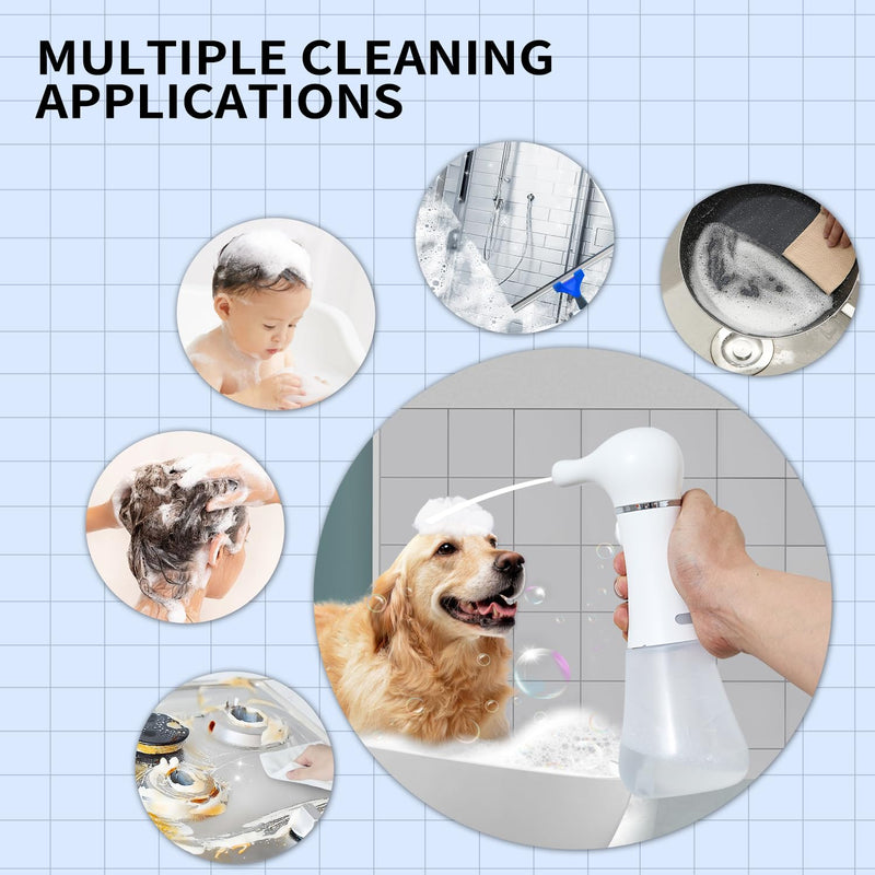 Electric Foaming Soap Dispenser,IPX7 Dog Shampoo Sprayer,400ML Capacity Pet Shower Bath Supplies Automatic Foaming Machine for Dog Deep Cleaning,Kitchen Dish Wash,Bathroom Floor Wash,Window Cleaning - PawsPlanet Australia