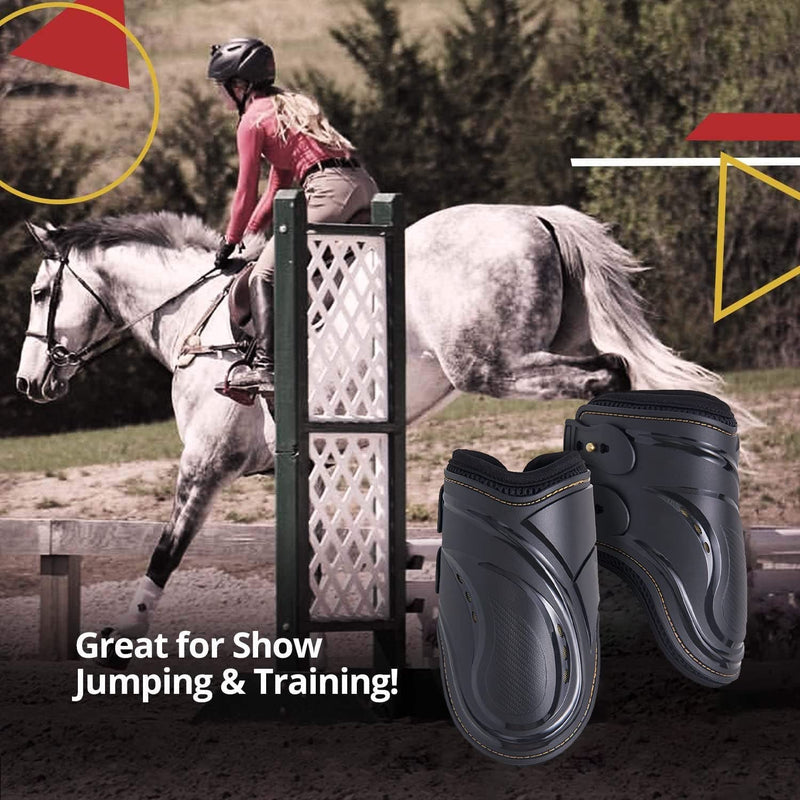 Kavallerie PRO-K Soft No Turn Bell Boots Ultimate Hoof Protection, with Anti-Spin Fastening System, Durable & Prevents Overreaching Large Fetlock Boots (Pro-K) White - PawsPlanet Australia