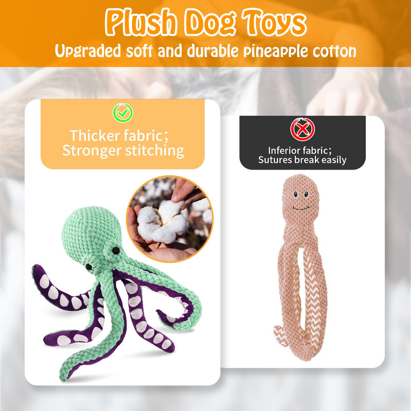 Squeaky Dog Toys for Large Dogs: Plush Dog Toys with Soft Fabric - Pet Toys for Small, Medium, and Large Dogs - Puppy Toys to Keep Them Busy Green - PawsPlanet Australia