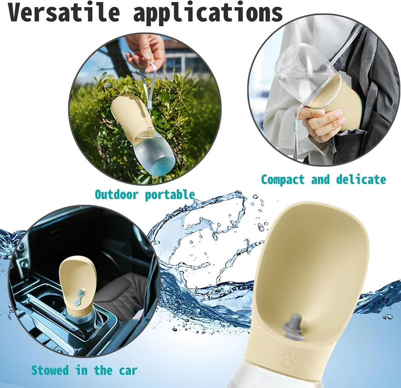 Portable Dog Water Bottle, 12 oz, Leak-Proof Travel Pet Dispenser, Teal,Puppy Water Dispenser with Drinking Feeder for Travel (Yellow, Small) Yellow - PawsPlanet Australia