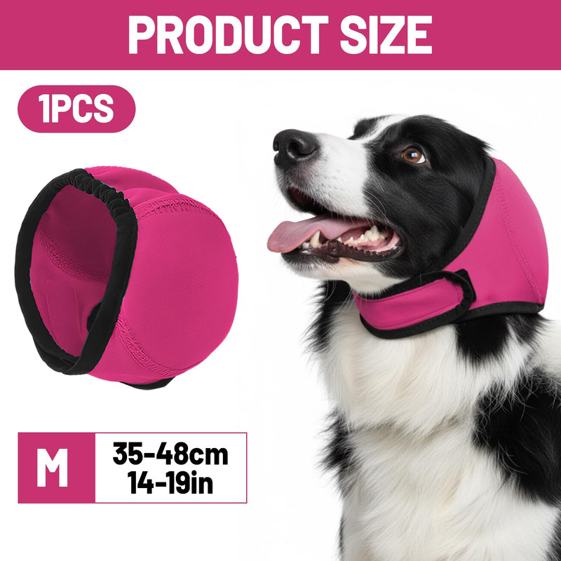 Dog Ear Defenders, Happy Hoodie for Dogs, Ear Protectors Noise Cancelling, Dog Snood Ear Protector for Fireworks,Rose Pink, Medium Size