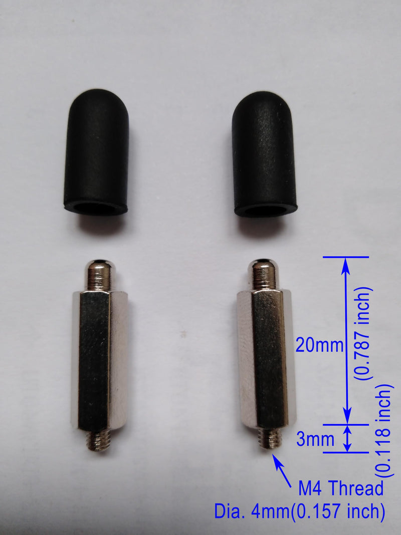 Replacement Extra Long Contact Point w/Conductive Silicone Rubber Cap Tip for Dog Training Shock Collar/E Electric Electronic Remote Bark Collar, Prong/Probe for Long Fur Pet Dog(M4 Thread) - PawsPlanet Australia