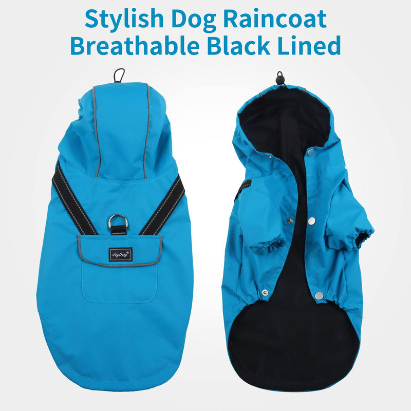 JoyDaog Premium Dog Raincoat with Hood for Small Dogs,Outdoor Sports Waterproof Dog Rain Jacket,Puppy Raincoat with Pockets,Blue S Blue