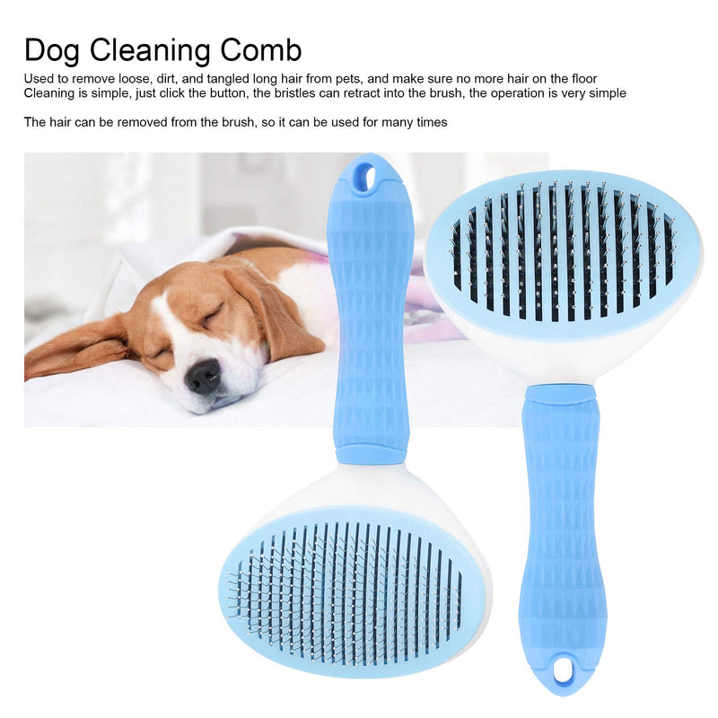 EVTSCAN Pet Slicker Brush Dogs Detangling Hair Remover Cat Cleaning Grooming Massage Needle Comb(Blue) blue - PawsPlanet Australia