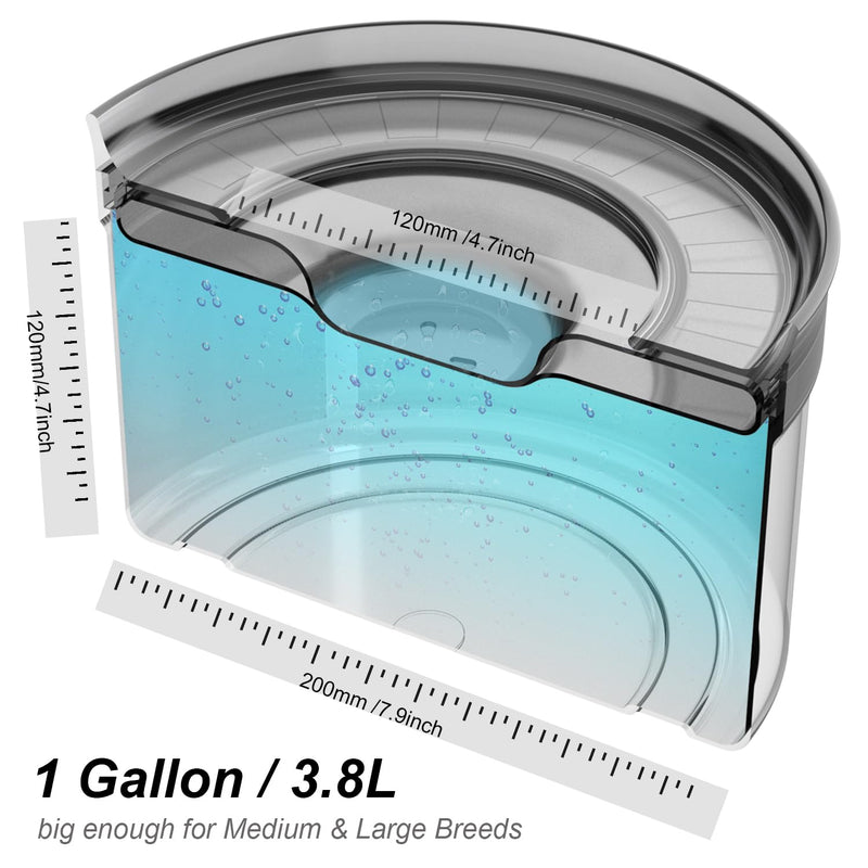 1Gallon Dog Water Bowl No Spill, Spill Proof Dog Bowl BPA-Free, 3.8L/128oz Large Capacity, No Splash Water Bowl with Non-Slip Base, Slobber Stopper Water Bowl for Messy Drinkers [Anti Digging Lip] Smoky - PawsPlanet Australia