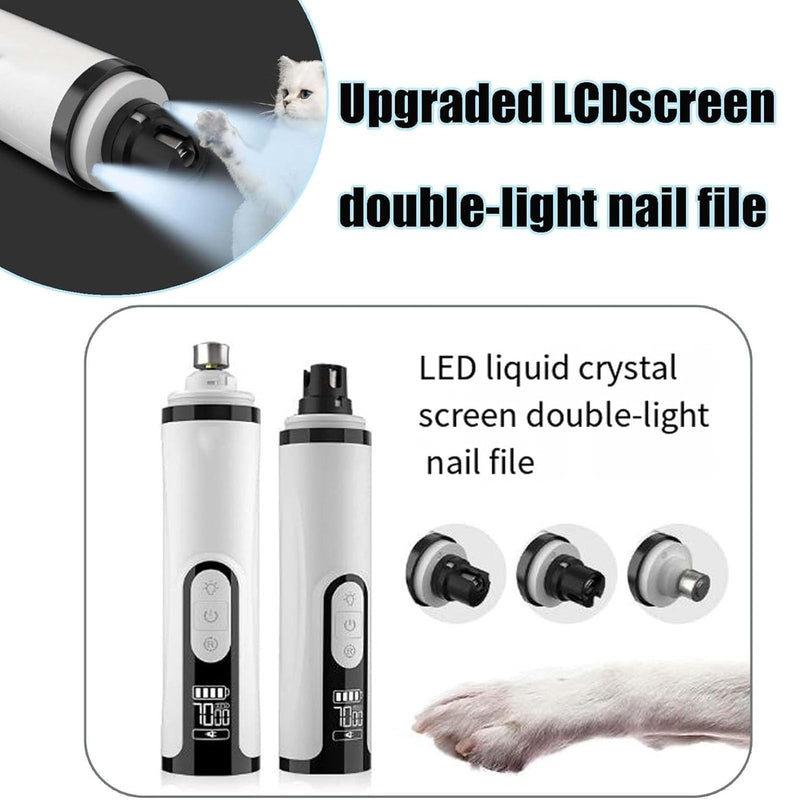 Silent Groom Pro Nail Grinder, 2025 New Nail Grinder for Dogs and Cats with LED Light & 3 Speeds, 2000mAh USB Rechargeable Dog Nail Trimmer for Thick Nails (1pc+2 Heads) - PawsPlanet Australia