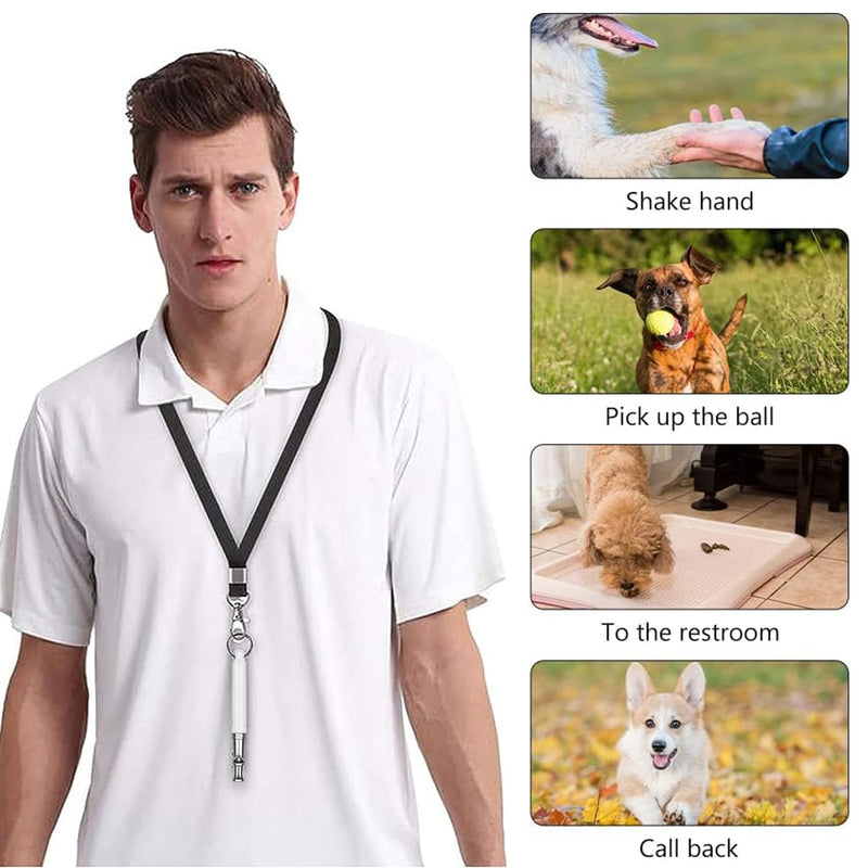 White Dog Whistle to Stop Barking Neighbors Dog,Adjustable Ultrasonic Silent Dog Whistle White - PawsPlanet Australia