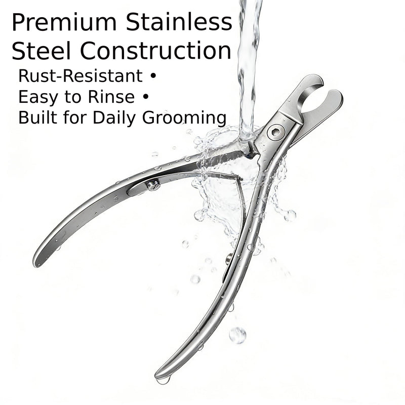 DAMILA Cat & Dog Nail Clippers, Full Stainless Steel Heavy Duty Trimmer with Built-in Spring, Bonus Leather Case & Nano Glass File, Professional Sharp Clippers for Thick Nails of Small/Large Pets - PawsPlanet Australia
