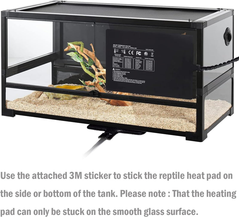 iPower Terrarium Reptile Heating Pad Under Tank Warmer Heater Mat with Digital Thermostat 4" x 7" & Control