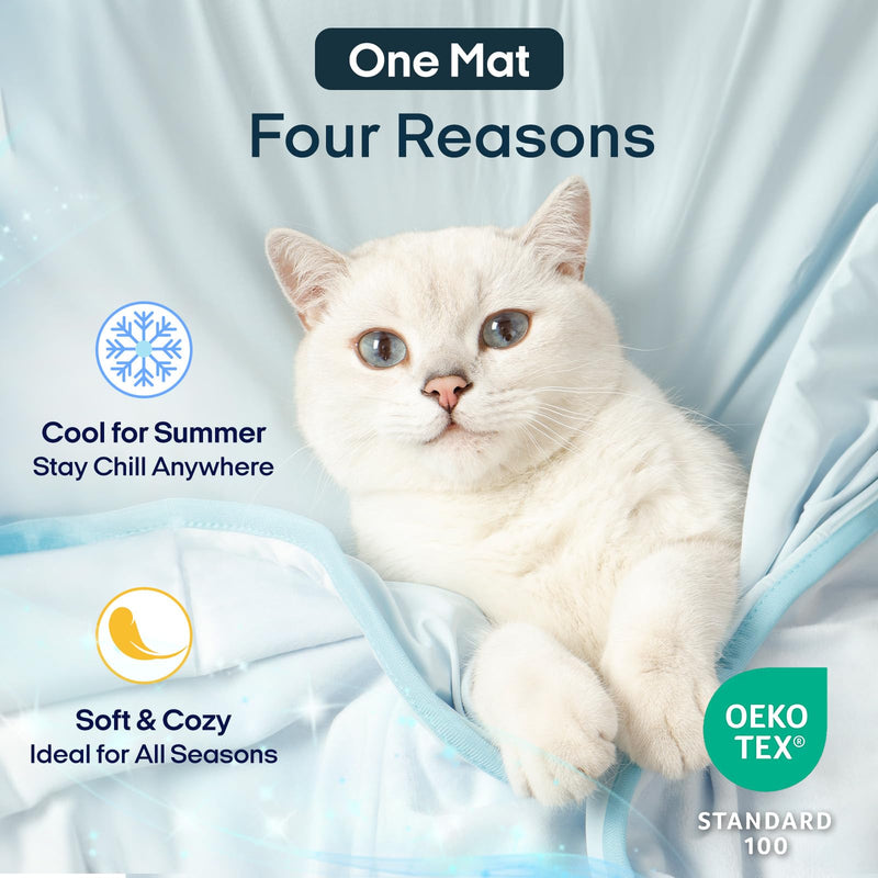 Zonli Premium Cooling Blanket for Dogs-Lightweight Fluffy Pet Throw & Bed Cover,Cooling Mat for Dogs,Cats&Puppies - Breathable,Durable Summer Blanket-Oversized 39"×55" Pet Pad, Machine Washable (Blue) Blue - PawsPlanet Australia