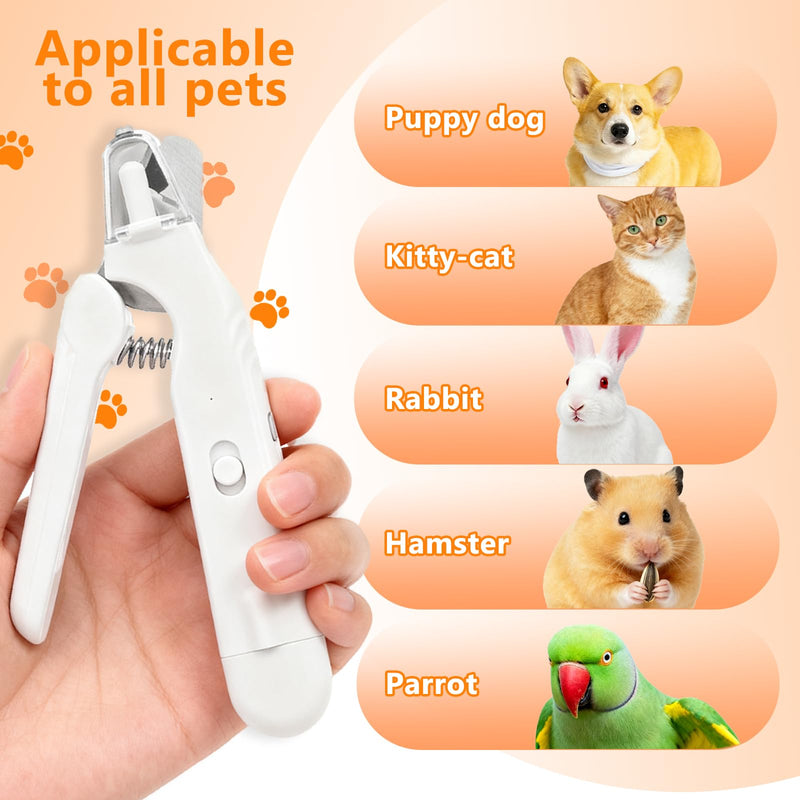 2-in-1 Pet Nail Clipper & Grinder with Dual LED Lights, USB Rechargeable, Electric Multi-Function Grinding, Quiet Operation with Splash Guard, Suitable for Small/Medium/Larg - PawsPlanet Australia