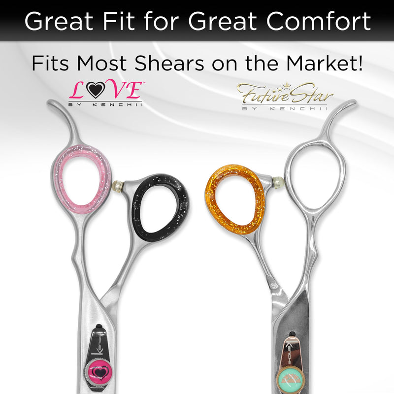 Kenchii Extra Soft Premium Shear Finger Ring Inserts - Thick, Quality Comfort. Elevate Your Grooming Experience with Precision and Style in Multiple Colors Black - PawsPlanet Australia