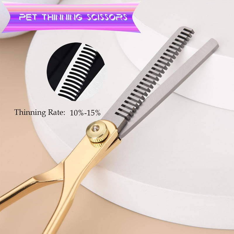 Grooming Kit for Dogs at Home, Fcysy Hair Scissors Thinning Shears Set for Dog Cat Pet Grooming, Curved Grooming Scissors Cat Trimming Scissors Tijeras para Cortar Pelo De Perros, Pet Grooming Tools - PawsPlanet Australia
