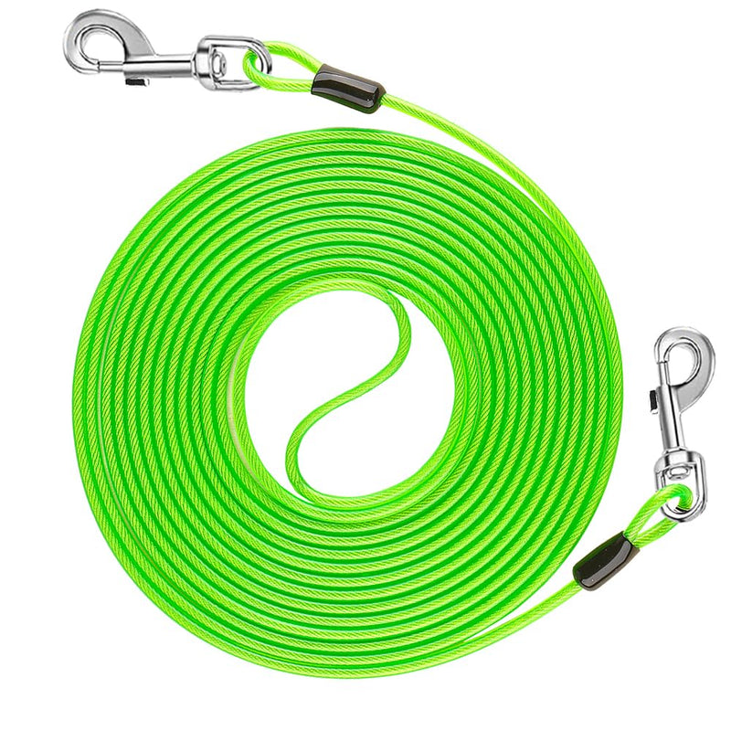 10ft Tie Out Cable for Dogs Up to 350LBS Dog Leads for Yard- and Camping No Tangle Rust Proof Training Dog Cable Can Use to Dog Chain for Yard Dogtie Out Cable Ample Length for Freedom 10FT/350LBS green - PawsPlanet Australia