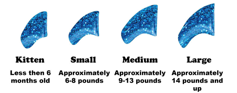 40 Pack Soft Nail Caps for Cat Claws Blue Glitter Small - PawsPlanet Australia