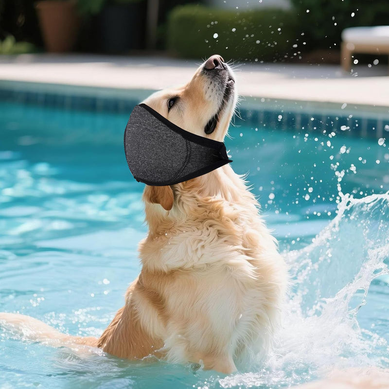 Dog Ear Defenders, Adjustable Waterproof Pet Dog Ear Protectors, Windproof and Noise Protection Comfort EarMuffs for Dogs, Suitable for Beauty Treatments Bathing Swimming Rain and Fireworks, Gray, M