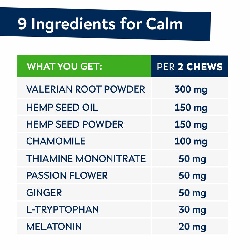 STRELLALAB Advanced Calming Hemp Chews for Dogs - Stress & Anxiety Relief - Behavior Aid - Natural Stress Relief During Firework, Storm, Barking - 120 Treats - Bacon 120 Ct (Smoky Bacon) (CALMING) Hemp Chews