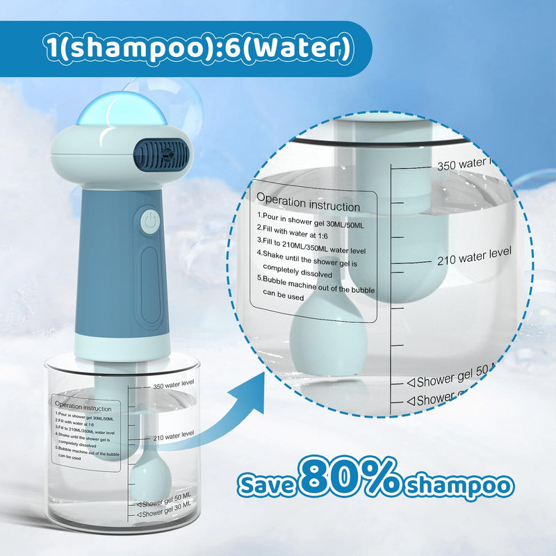 Electric Dog Shampoo Dispenser,IPX7 Cat Shampoo Sprayer,Pet Bath Supplies Automatic Foaming Shampoo Dispenser for Dog Deep Cleaing,Kitchen Sink，Bathroom Blue - PawsPlanet Australia