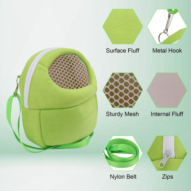 Hypeety Pet Carrier Bag Pet Sling Carrier Backpack Portable Travel Backpack Breathable Outgoing Bag bonding Pouch for Small Pets Hedgehog Hamsters Sugar Glider Chinchilla Guinea Pig (Green) Green - PawsPlanet Australia