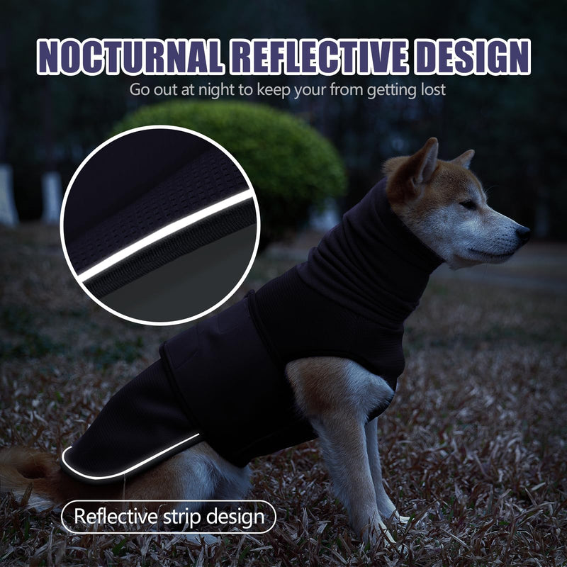 Dog Anxiety Jacket, Dog Shirt with Turtleneck, Breathable Calming Vest, Indoor and Outdoor Separated Pet Jacket (Navy Blue, Medium) Medium(Chest:18"-21") Navy blue - PawsPlanet Australia