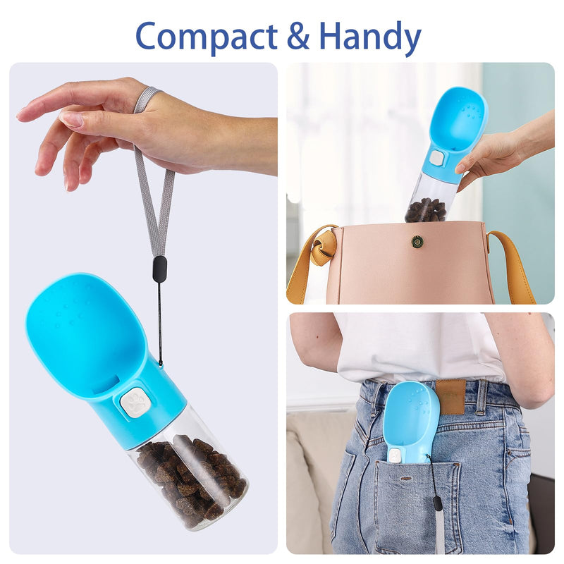 Colorday Handheld Dog Treat Dispenser Built-in Clicker & Treat Pouch, Slow Feeder for Puppy Training Walking Hiking Traveling (6.7 OZ, Blue) 6.7 OZ - PawsPlanet Australia