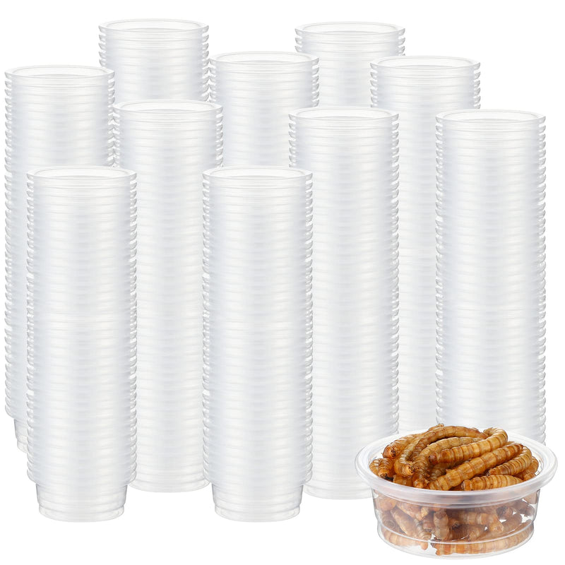 EBOOT 500 Pcs Gecko Food and Water Cups Small Plastic Feeder Cups Reptiles Accessories Reptile Water Bowl Gecko Food Cups Reptile Feeding Bowls for Gecko Lizards Tarantula and Other Small Pets (0.5oz) 0.5oz