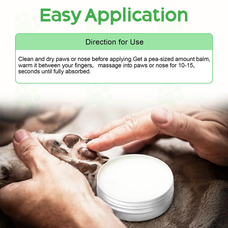 Dog Paw Balm & Nose Balm (2.1oz ), Lick-Safe | All-Natural Dog & Cat Paw Protector Soother with Organic Coconut Oil for dog Dry and Cracked Paws, Nose, Elbows for Hot Pavement & Winter Protection 1 Pack