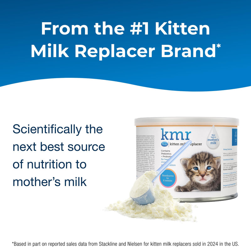 Pet-Ag KMR Kitten Milk Replacer Powder - 6 oz - Powdered Kitten Formula with Prebiotics, Probiotics & Vitamins for Kittens Newborn to Six Weeks Old - Easy to Digest 6 Ounce (Pack of 1)