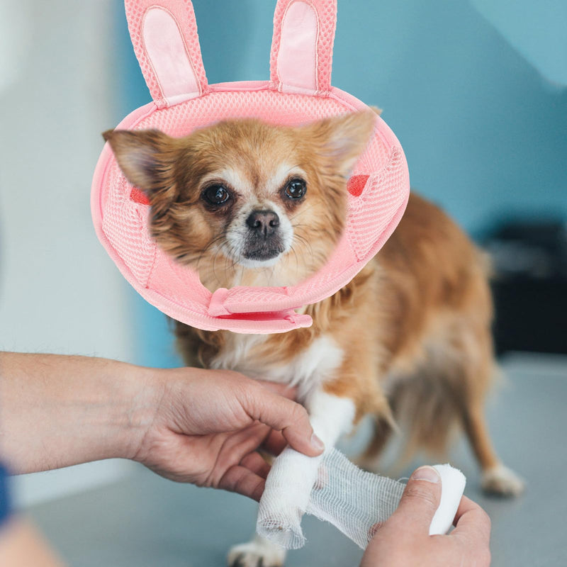 Abaodam Recovery Collar for Cats with Rabbit Ears, Made of Polyester, Soft Protective Collar for Wound Healing After Surgery