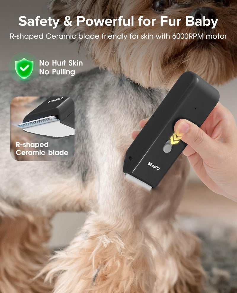 Pet Clippers for Dog Hair Grooming Low Noise, Rechargeable Cordless Cat Shaver with Ceramic Blade,Portable Pet Hair Trimmer for Matted & Long Hair Black - PawsPlanet Australia