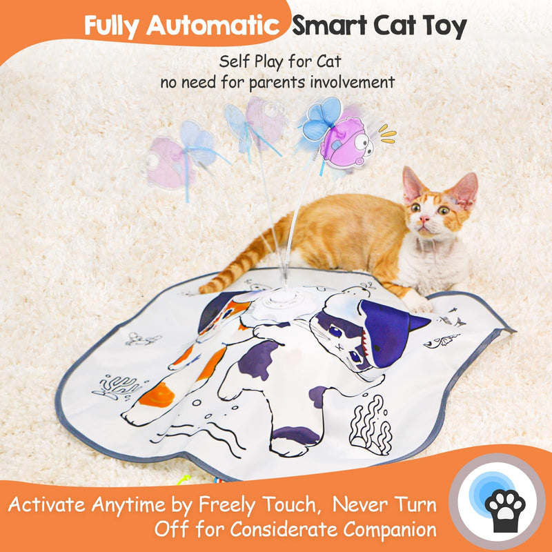 ORSDA Cat Toys for Indoor Cats, 5 in 1 Interactive Cat Toy, Rechargeable Automatic Enrichment Toys for Cats Home Alone for Bored Indoor Adult Cats Self Play Kitten Toys for Exercise, Touch Activated - PawsPlanet Australia