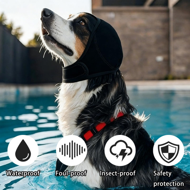 2 Dog Ear Defenders Dog Ear Protectors Comfort Dogs Ears Muffs Happy Hoodie for Dogs Waterproof Adjustable Noise Protection Anxiety Relief for Grooming Bathing Swimming