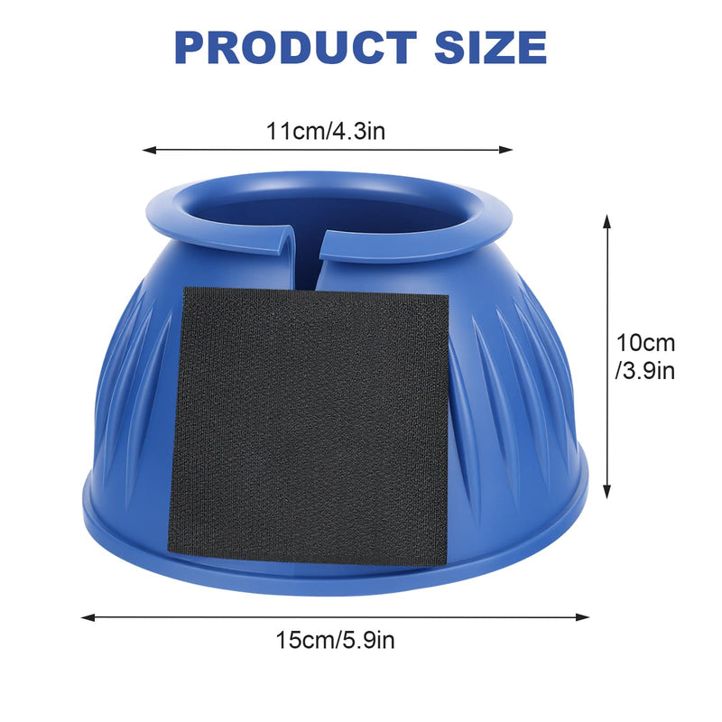 Bell Boots for Horses, Protect Against Hoof Impact Trauma, Rubber Bell Boots for Horses, Made of Rubber,1 Pair Blue