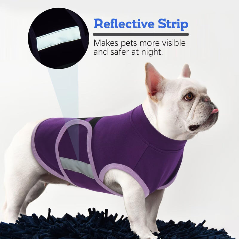 MIGOHI Dog Anxiety Relief Coat,Comfort Anxiety Vest for Dogs,Adjustable Dog Anxiety Calming Wrap for Fireworks,Thunderstorm,Travel, Separation, Dog Anxiety Jacket for Dogs for Small Dogs S Purple - PawsPlanet Australia