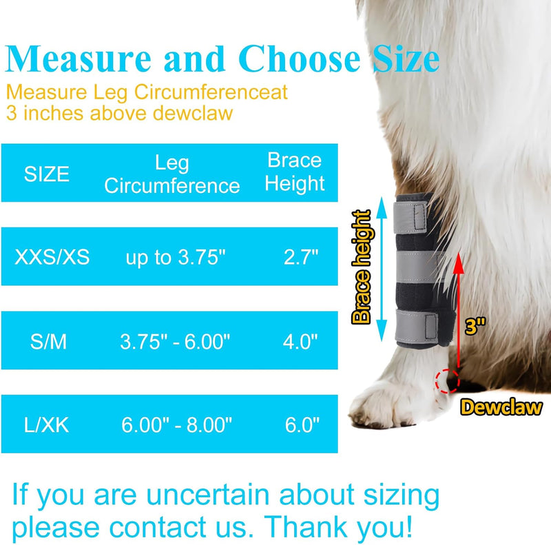 (L/XL) Dog Front Leg Brace, Pair of Dog Leg Brace with Metal Strips, Canine Front Leg Hock Wrap Sleeve for Carpal Support, Protects Wounds Brace Heals and Prevents Injuries and Sprains (L/XL)