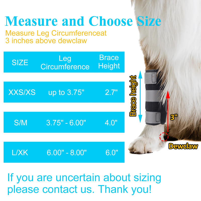 Dog Wrist Brace for Front Leg ,Carpal Brace for Dogs Prevents Injuries Sprains Helps with Loss of Stability Caused by Arthritis, Keep Joint Warm, Reduces Pain Inflammation（Pair） L/XL
