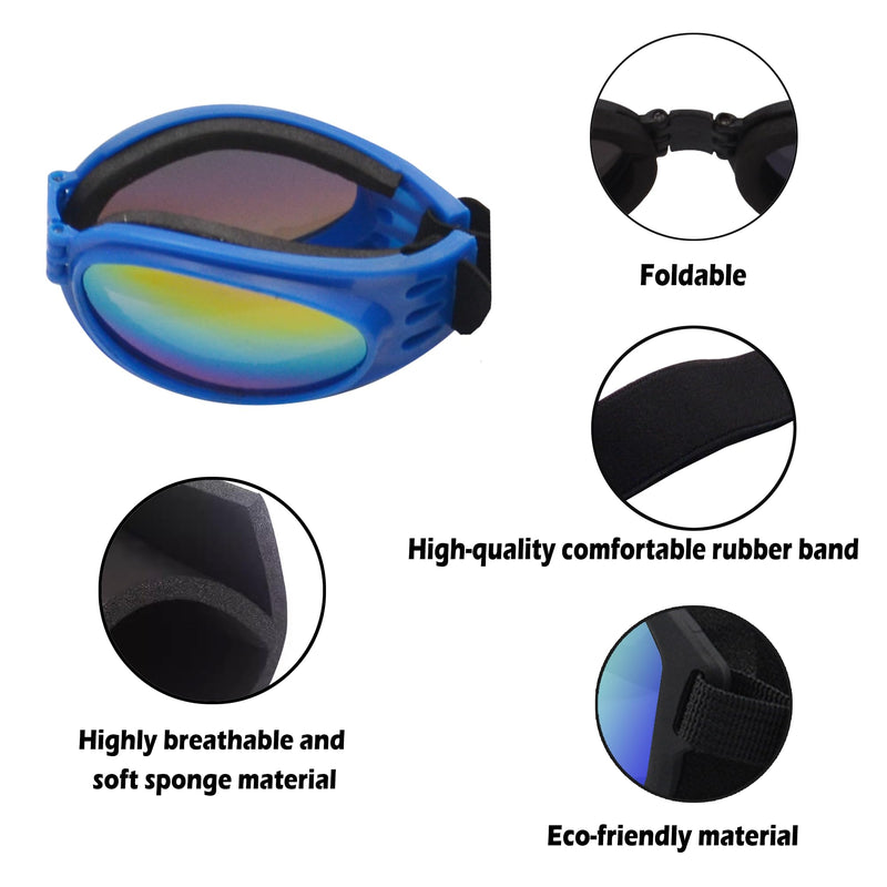 Dog Goggles, Pet Glasses UV Protection,Goggles with Adjustable Strap for Small Size Dogs,Summer Pet Decoration(Red Frame) Red Frame - PawsPlanet Australia