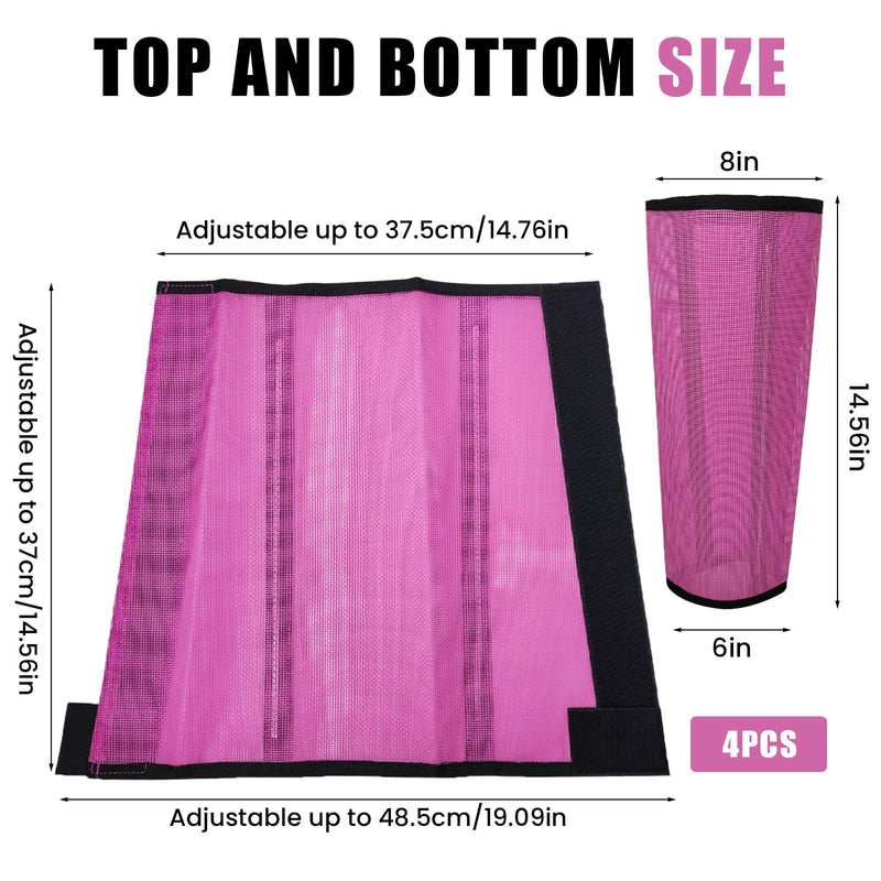 4 Pcs Fly Boots for Horses Mesh Fly Boots for Horses Set of 4 Pony Fly Boots Preventing Flies and Mosquitoes Bites Protect Horses Leggings Breathable Soft and Comfortable Pink