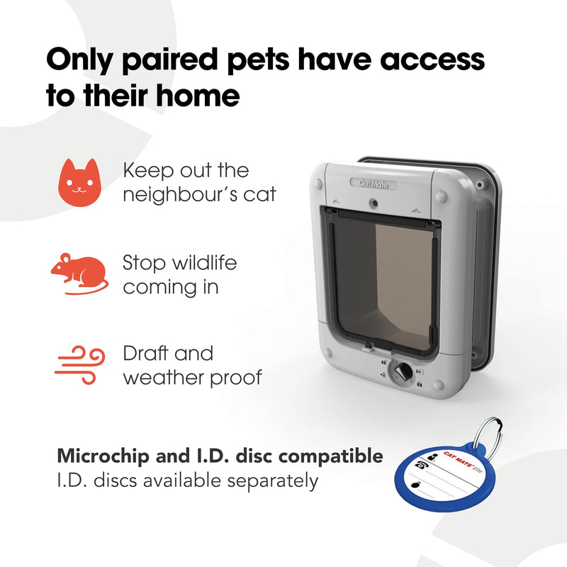 Cat Mate Microchip Activated Cat Flap Bundle, Includes Pet Door (360) & Elite Wall Liner (308) - Microchip Entry Control of up to 30 Cats or Small Dogs, Single/Multiple Glazing, UPVC, Walls & Wood - PawsPlanet Australia