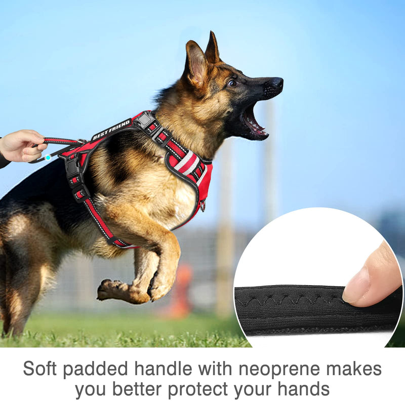 WINSEE Service Dog Vest No Pull Dog Harness with 7 Dog Patches, Reflective Pet Harness with Durable Soft Padded Handle for Training Small, Medium, Large, and Extra-Large Dogs Red - PawsPlanet Australia
