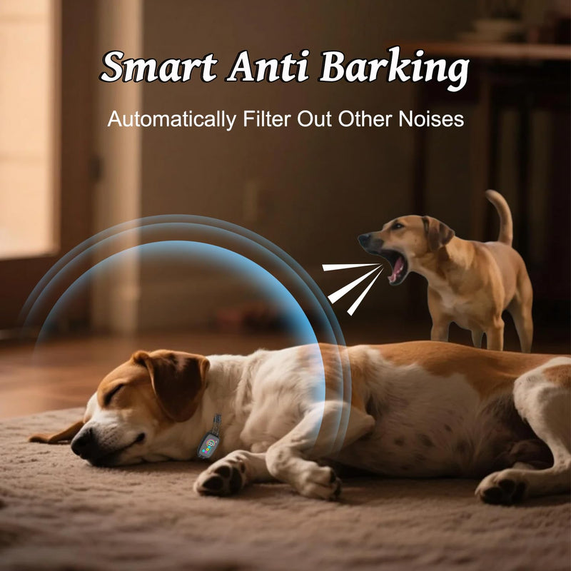 Auto Stop Barking Collar Smart Anti Barking Collar Beep/Vibration/E-Shock Modes Level 8 Sensitivity Rechargeable Training Dog Collar for Large Medium Small Dogs - PawsPlanet Australia