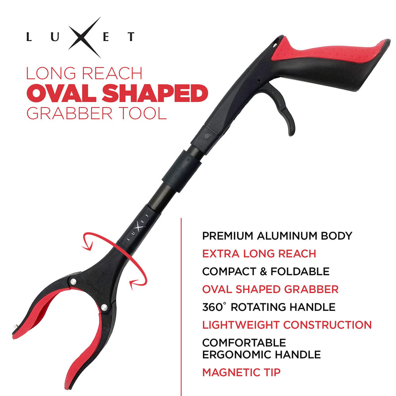 Grabber Reacher Tool 19 Inch Long, Foldable Pick Up Stick - Strong Grip Magnetic Tip - Heavy Duty Trash Picker Claw Reacher Grabber Tool Elderly Wheelchair Mobility Aid (Red) Red - PawsPlanet Australia