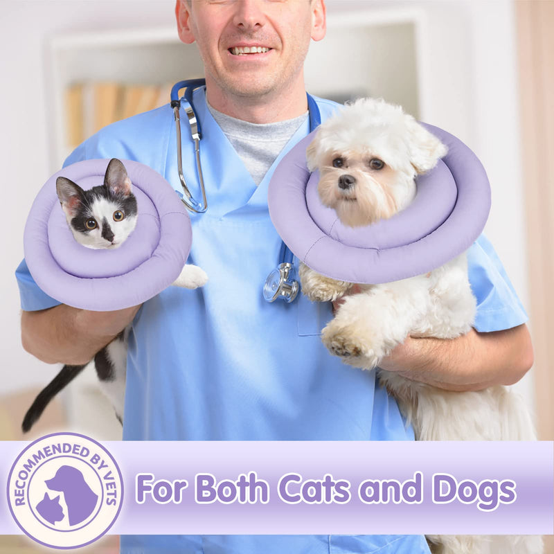 AOFITEE Dog Cone Collar Soft, Protective Dog Recovery Collar Pet Neck Donut E-Collar After Surgery, Comfy Water-Resistant Adjustable Elizabethan Collar for Cats Small Medium Dogs, Anti Licking Purple